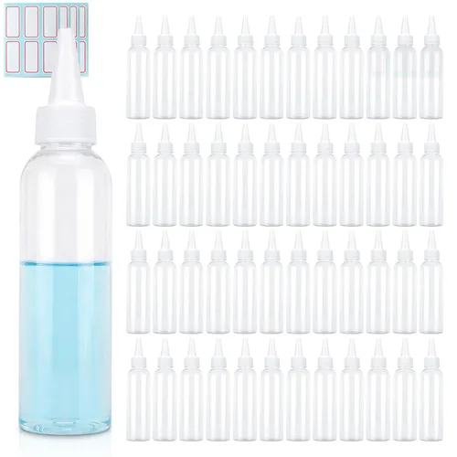 Vista 10 de TRENDBOX Aplicador de botellas de plástico transparente de 2 onzas con tapa superior giratoria sin BPA para aceites y líquidos para el cabello 2 oz