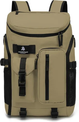 Vista 19 de Kalesi Mochila Bolsa de Lona para Gimnasio 4 Vías Impermeable con Compartimento para Zapatos para Viaje Deporte Senderismo Laptop, 02-Negro