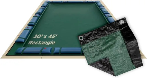Vista 70 de Buffalo Blizzard Supreme Plus - Cubierta rectangular para piscina de invierno de 12 pies x 20 pies, color tostado/plateado, resistente para piscinas
