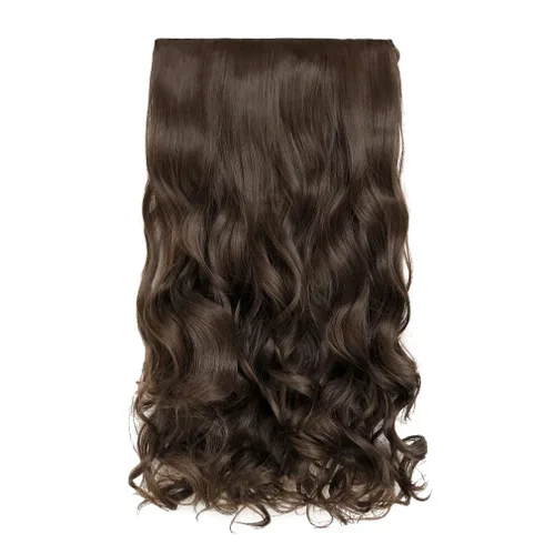 Vista 45 de REECHO Extensiones de cabello rubio, extensiones de una pieza con clip de 20" para mujer, extensiones de cabello sintético suave y natural con ondas