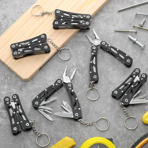 Vista 2 de Lasnten 6 Piezas Alicates Pequeños Multiherramienta, Regalos de Navidad para Hombres Alicates Pequeños Multiherramienta de Acero Inoxidable Mini