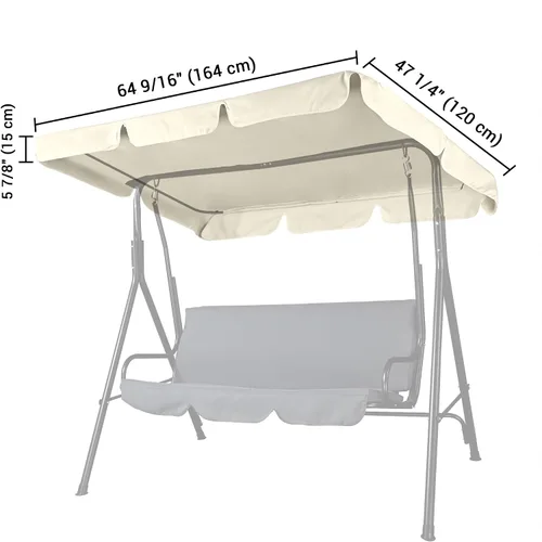 Vista 2 de Yescom - Cubierta de repuesto para toldos de sillas oscilantes UV30 + 180 gsm, Beige