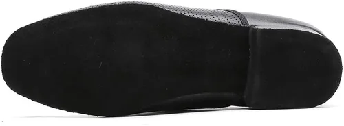 Vista 8 de Zapatos de salón de baile negros de rendimiento latino para hombre, zapatos de práctica de baile modernos