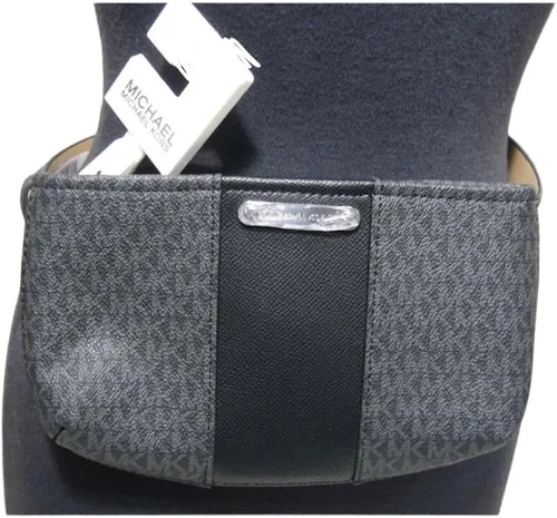 Vista 4 de Michael Kors Riñonera Silver Jet Set para mujer, Negro