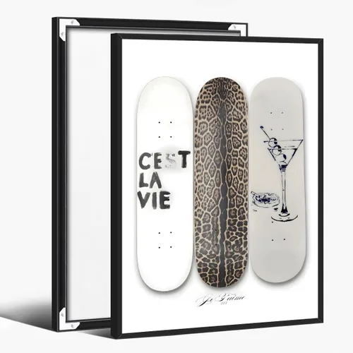 Vista 15 de Póster de Martini Sucio Niña de la Ciudad de Nueva York Arte de Pared Tendencia Leopardo Patineta Impresión en Lienzo Decoración Estética