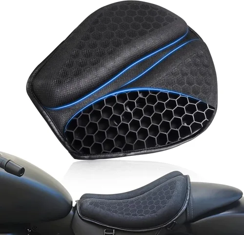 Vista 8 de Cojín Plegable de Gel para Asiento Trasero de Motocicleta de Pasajero, Estructura de Panal 3D Absorción de Impactos y Transpirable Almohadilla