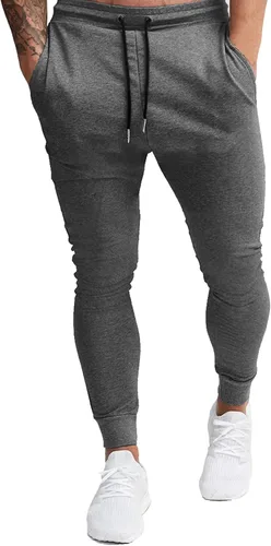 Vista 3 de BUXKR - Pantalones deportivos ajustados con bolsillos profundos para hombre, para gimnasio, correr y fisioculturismo