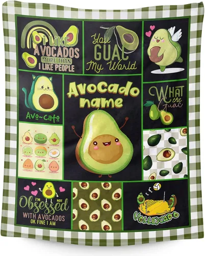 Vista 12 de Manta de aguacate para regalo, 40 x 30 pulgadas, bonita manta para niños, niñas, niños, manta verde suave y mullida para regazo y silla