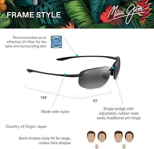 Vista 6 de Maui Jim Gafas de sol ovaladas extragrandes Hookipa