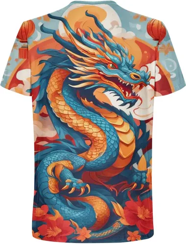 Vista 5 de Camisetas para hombre Dragon 2024 Graphic Tees Casual Manga Corta Tallas Grandes Tops Novedad Camiseta divertida Cuello redondo Camiseta