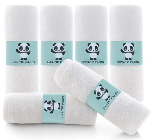 Vista 20 de HIPHOP PANDA Toallitas para bebé, rayón hecho de bambú - 2 capas ultra suaves y absorbentes, toallita facial de baño para recién nacidos - toallitas