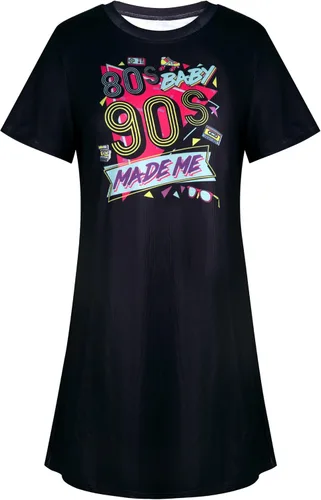 Vista 5 de FLOYU Vestido de verano de manga corta para mujer, vestido camisero de los años 90, vestidos de los años 90, vestido neón hasta la rodilla
