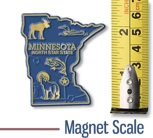 Vista 2 de Imán con diseño de mapa de estado, Minnesota