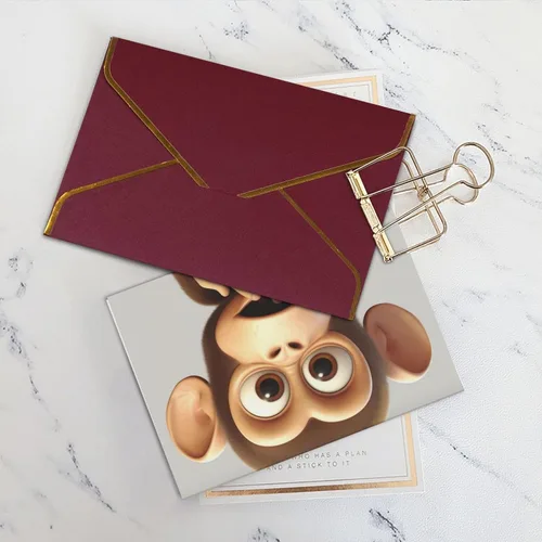 Vista 8 de The Silent Monkey - Tarjetas de felicitación impresas, tarjetas en blanco de 4.5 x 6 pulgadas con sobres para todas las ocasiones, cumpleaños, Rojo