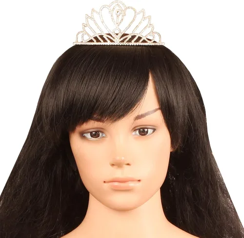 Vista 2 de Touchstone Royal Fashion Fiesta Simbólica Sucesión Hereditaria Denota Alto Estatus Rhinestone Diseñador Joyería Tiara Corona para Mujer.