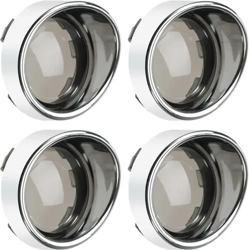 Vista 8 de PBYMT Cubierta de lente de señal de giro ahumada con visera negra de 2 pulgadas, biseles estilo visera bala compatible con Harley Touring Softail