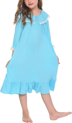 Vista 2 de Ekouaer Camisones suaves de princesa para dormir para niña