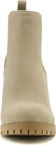 Vista 3 de Soda Glove - Botines con suela con ranuras, elástico lateral y tacón grueso