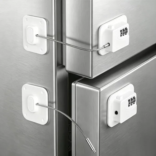 Vista 13 de Cerradura de refrigerador, cerraduras de refrigerador para niños, cerradura de congelador con combinación para refrigeradores, cajones, armarios