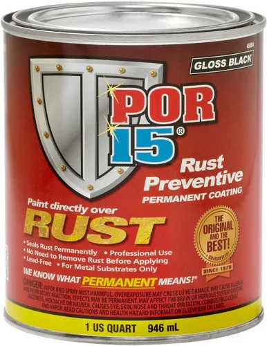 Vista 7 de POR-15 45304 Revestimiento protector plateado anticorrosivo, 1 cuarto de galón, 0, 1 Cuarto de galón, Plateado