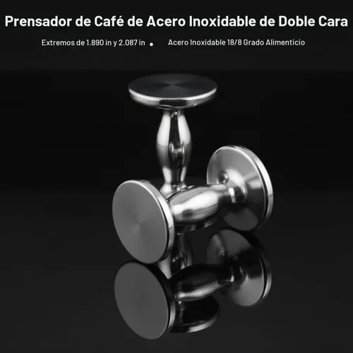 Vista 2 de Fino Tamper expreso de doble cara, peso de 4 onzas, 1.969 in y 2.165 in, aluminio pesado