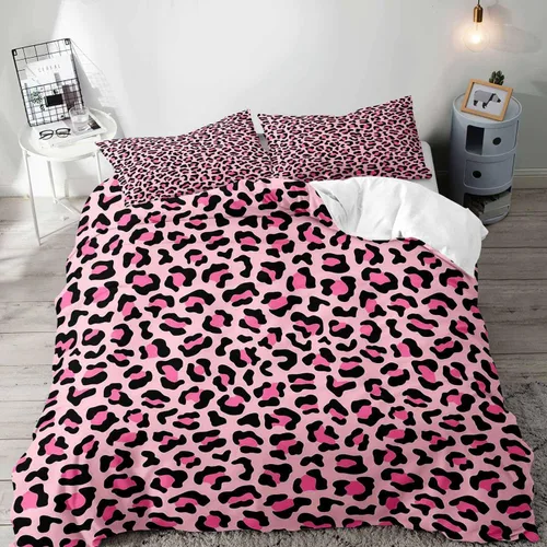 Vista 9 de LUVIVIHOME Funda de edredón de leopardo de lujo, 2 piezas, funda de edredón individual, ropa de cama con estampado de guepardo marrón, funda