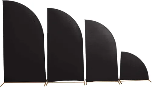Vista 105 de Efavormart - Juego de 4 fundas de elastano beige para arco de media luna, fundas de telón de fondo Chiara de 2.5 pies a 7 pies para escenarios