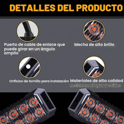 Vista 5 de 4PCS 24-LED ámbar luces estroboscópicas de emergencia