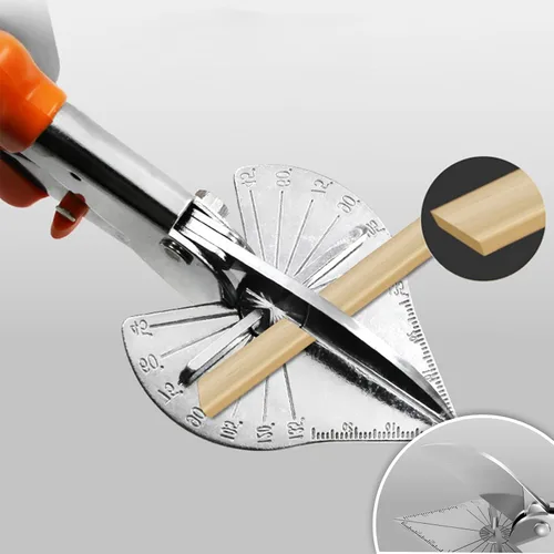 Vista 8 de Cortador de inglete multiángulo con 45 a 135 grados, tijeras de corte angular ajustables para cubierta de cable de PVC, moldeo de zócalo, borde