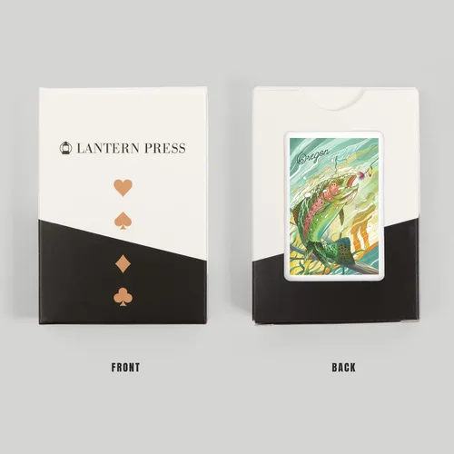 Vista 8 de Lantern Press Oregon, Fishing, Underwater Trout, 52 Playing Cards for Adults, Poker Size Card Deck