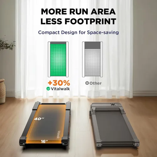 Vista 2 de Vitalwalk Walking Pad with Incline 15% Auto Treadmills for Home Small Space