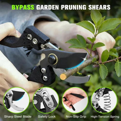 Vista 6 de Juego de tijeras de podar para cortar árboles, mango extensible resistente, 28 a 38 pulgadas, ajustable para ramas de árbol y tijeras de podar