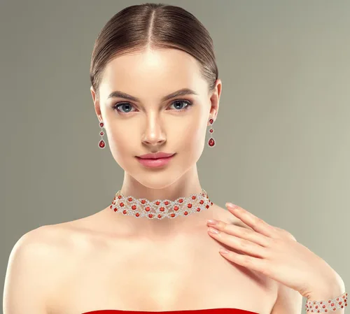 Vista 2 de Paxuan Collar de gargantilla nupcial de cristal de diamantes de imitación para mujer