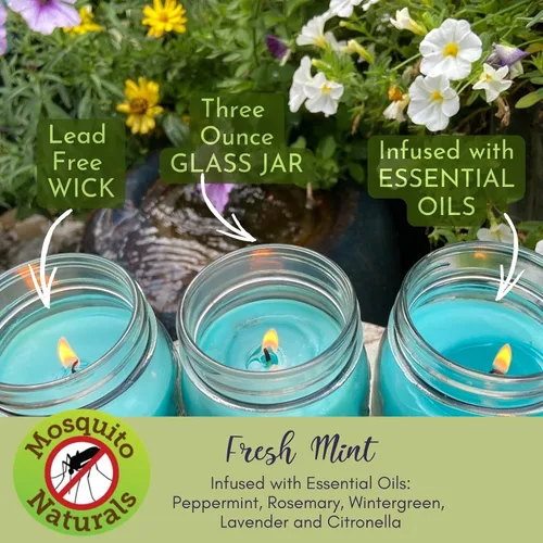 Vista 5 de Velas con aceites esenciales – Fabricado en Estados Unidos – (juego de 3) para patio, terraza, uso en exteriores o interiores – Todo natural, velas