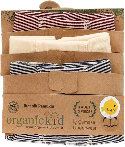 Vista 8 de ORGANICKID Ropa interior 100% orgánica 100% algodón certificado GOTS para niños pequeños, paquete de 3
