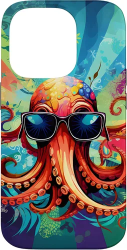 Vista 17 de iPhone 11 Pro That's One Cool Pultopus Pulpo colorido con funda para gafas de sol