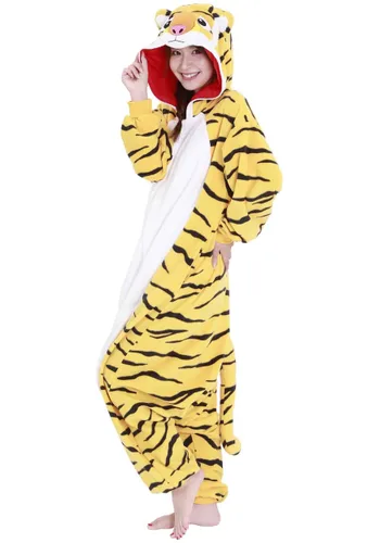 Vista 9 de Pijama Kigurumi de Tigre para Adulto Multicolor