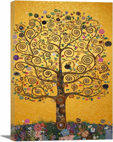 Vista 31 de VOCBAN Abstract Tree Landscape Painting On Canvas Poster Wall Artworks Pictures Living Room and Bedroom Picture Prints for Walls(blue blue 109