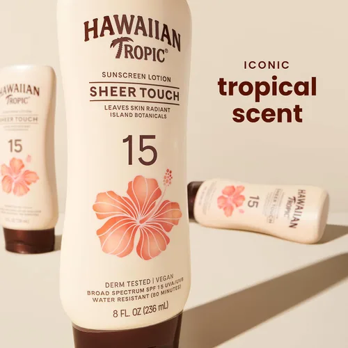 Vista 3 de Hawaiian Tropic Protector solar Sheer Touch Amplio Espectro Sun Care Protector solar loción, sPF, 8 Onzas, 8 onzas