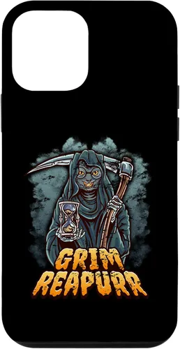 Vista 12 de iPhone 13 Grim Reapurr divertido disfraz de Halloween calabaza Parca gato caso