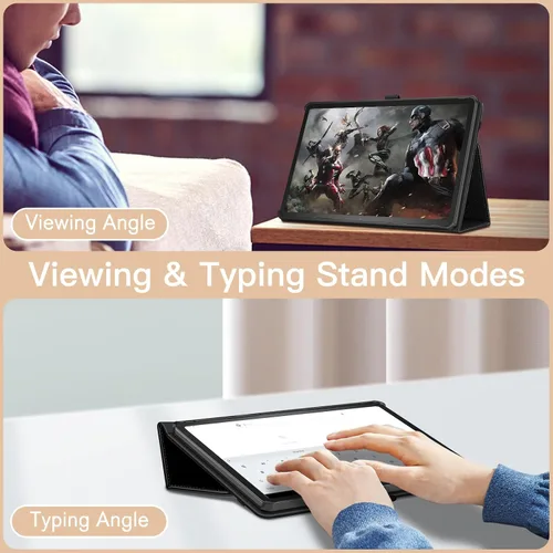 Vista 4 de Fintie Funda tipo folio para Amazon Fire Max 11 (13ª generación, versión 2023) – Funda plegable de piel vegana de primera calidad con soporte Negro