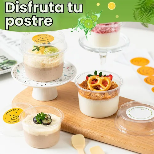 Vista 6 de Paquete de 50 vasos desechables de plástico para postre de 8 onzas