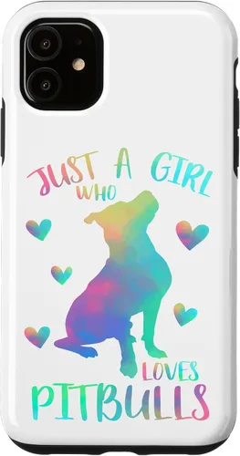 Vista 8 de Just a Girl Who Loves Pitbulls Watercolor Cute Pitbull Case for iPhone 17