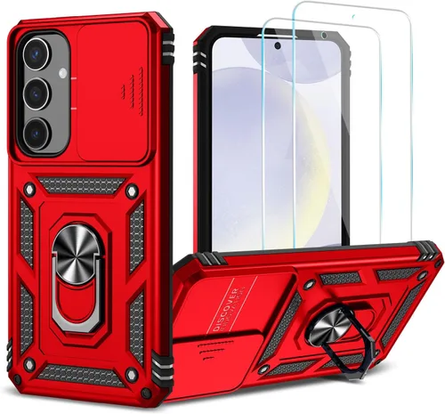 Vista 10 de Funda para Samsung Galaxy S24 Plus/S25 Plus con protector de Azul