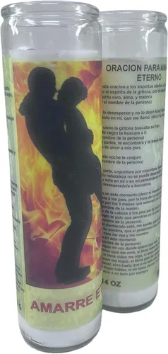 Vista 8 de Amarre eterno veladora de rezo sin fragancia 14 oz vaso grande una pieza vela de oración de una pieza 14 oz de alto vidrio oración al reverso