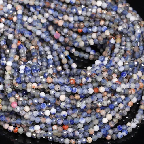 Vista 83 de 180 piezas 2mm Cuentas de piedras preciosas de turquesa africana natural facetada redonda suelta para hacer joyas