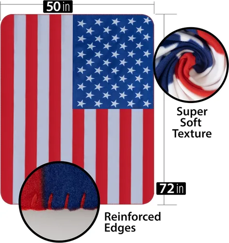 Vista 2 de Manta con la bandera estadounidense, manta de felpa de poliéster de los Estados Unidos, decoración del hogar con bandera estadounidense
