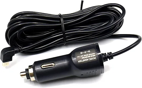 Vista 2 de Pruveeo Mini puerto USB cargador de coche adaptador de cable de alimentación 5V 3A para D90-4CH/D30H Dash Cam