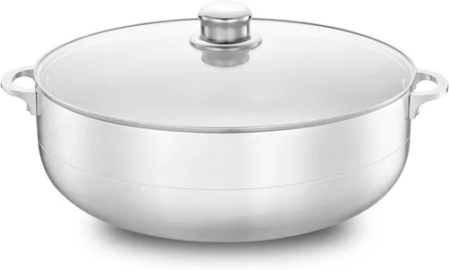 Vista 9 de Alpine Cuisine - Caldero de cocina de aluminio antiadherente de 3.5qt con tapa de vidrio ventilada y asas