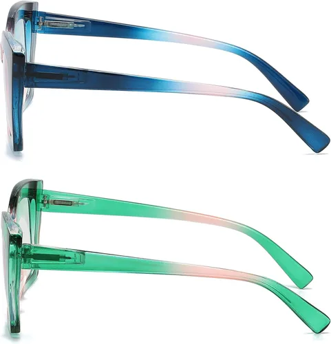 Vista 6 de Gafas de lectura de gran tamaño para mujer, ojo de gato, lector de computadora con bisagra de resorte